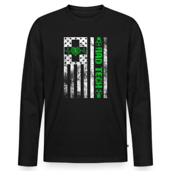 Radiology Department Medical Imaging Joke Rad Tech - Men's Premium Organic Long Sleeve Shirt - black - Front - Nico (187cm)