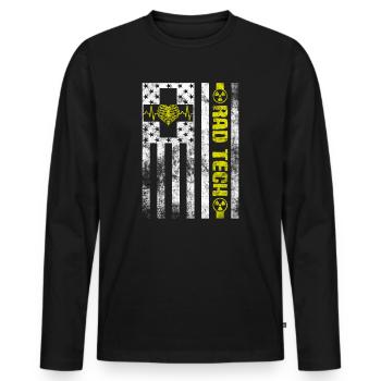 Abteilung für Radiologie Medizinische Bildgebung Witz Rad Tech - Männer Premium Bio Langarmshirt - Schwarz - Vorne - Nico (187cm)