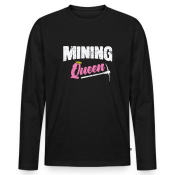 Reine de l’exploitation minière - T-shirt manches longues Premium bio Homme - noir - Devant - Nico (187cm)