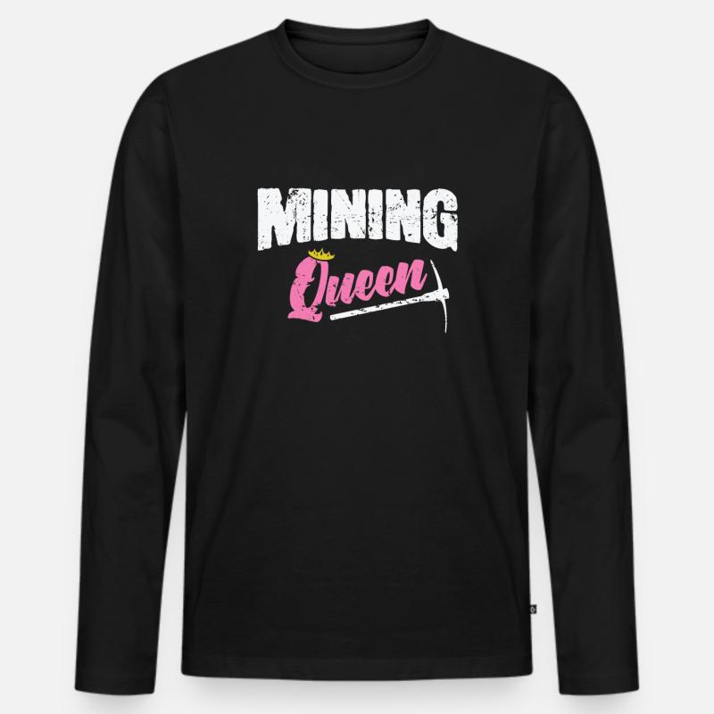 Mining Queen - Männer Premium Bio Langarmshirt - Schwarz