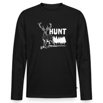 Hunt Deer Hunt Wild Animals - Men's Premium Organic Long Sleeve Shirt - black - Front - Nico (187cm)