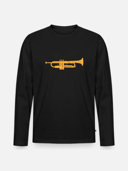 Trumpet Music Tones - Men's Premium Organic Long Sleeve Shirt - black