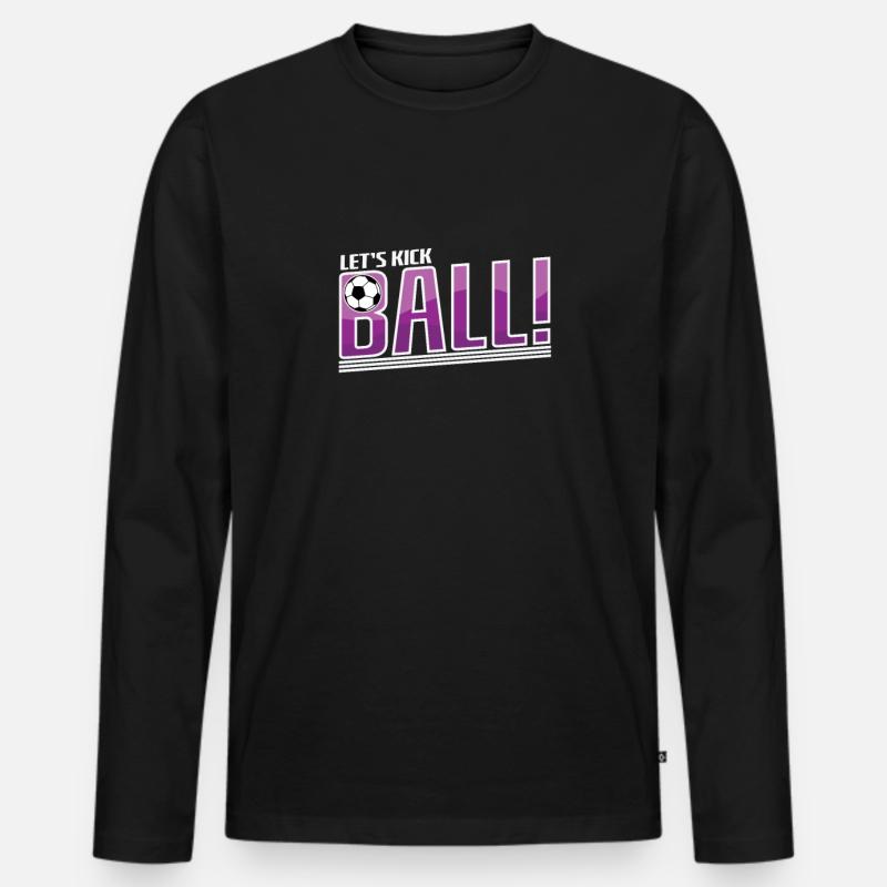 Fußball "Let`s kick Ball" - Männer Premium Bio Langarmshirt - Schwarz