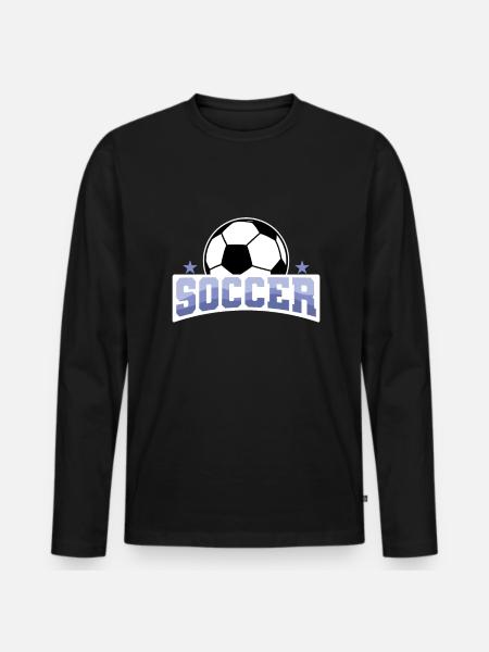 Fußball "Soccer" Freizeitfußball - Männer Premium Bio Langarmshirt - Schwarz