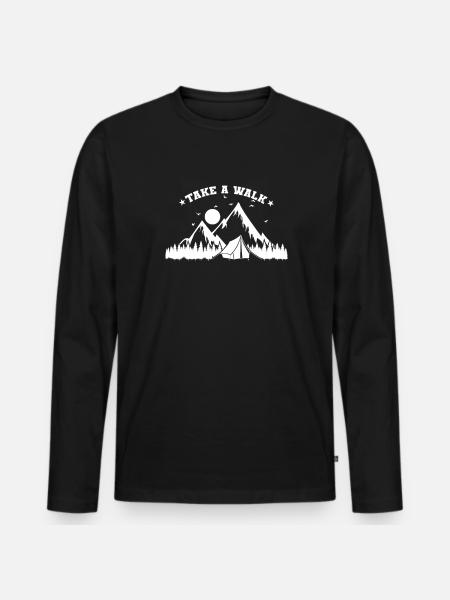 Take a Walk Survival Camping - Men's Premium Organic Long Sleeve Shirt - black