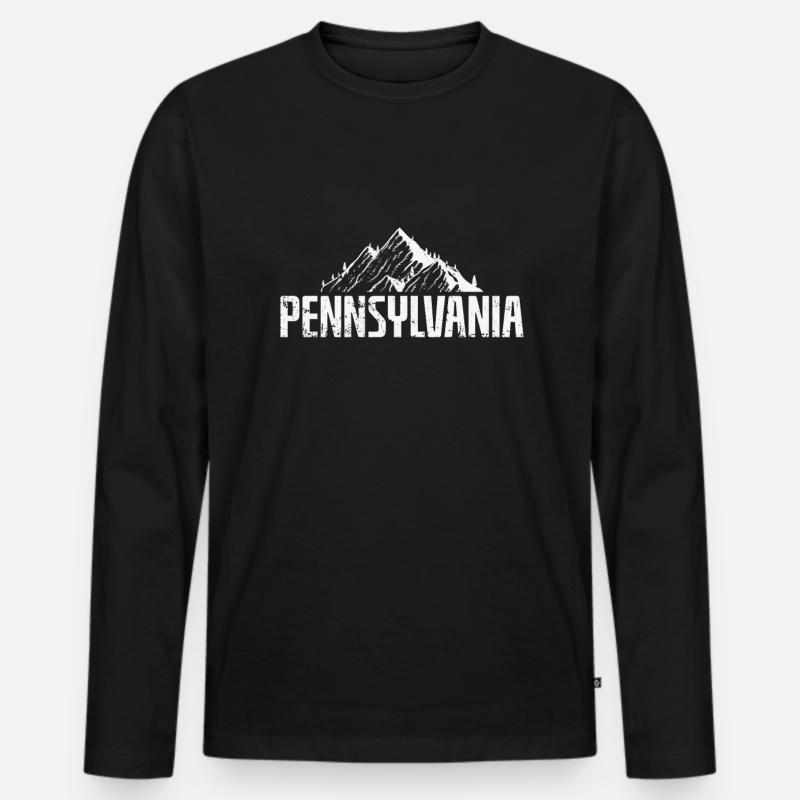Pennsylvania Berge USA - Männer Premium Bio Langarmshirt - Schwarz