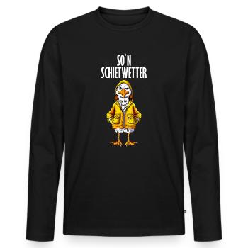 Nord Allemagne Météo Mouette Portant Imperméable - T-shirt manches longues Premium bio Homme - noir - Devant - Nico (187cm)