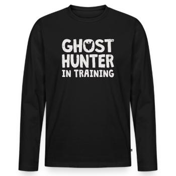 Ghost Hunter Paranormal Investigator Geisterjagd - Männer Premium Bio Langarmshirt - Schwarz - Vorne - Nico (187cm)