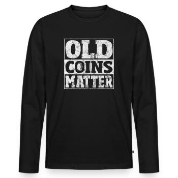 Münzsammler Lustige Münzen sammeln Numismatik - Männer Premium Bio Langarmshirt - Schwarz - Vorne - Nico (187cm)