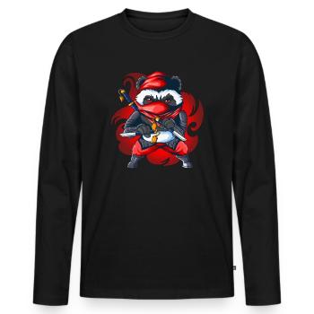 Wild Panda Ninja Warrior Sports Ninja Gift - Men's Premium Organic Long Sleeve Shirt - black - Front - Nico (187cm)