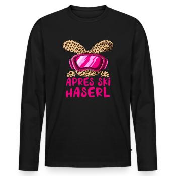 Apres Ski Haserl Hase Party Urlaub Ski Fahren - Männer Premium Bio Langarmshirt - Schwarz - Vorne - Nico (187cm)