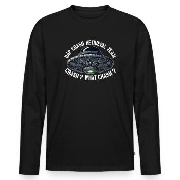 UAP Team zur Bergung von Crashs | Kugeln, UFOs, Außerirdische, UAPs - Männer Premium Bio Langarmshirt - Schwarz - Vorne - Nico (187cm)