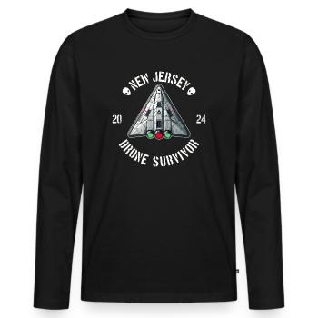 Survivant d’un drone du New Jersey | NJ Drones Extraterrestres UAP - T-shirt manches longues Premium bio Homme - noir - Devant - Nico (187cm)