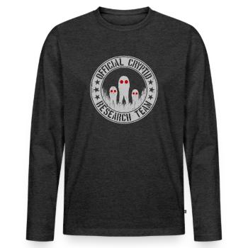 Équipe de recherche sur les cryptides Aliens Fresno Nightcrawlers - T-shirt manches longues Premium bio Homme - anthracite chiné - Devant - Nico (187cm)