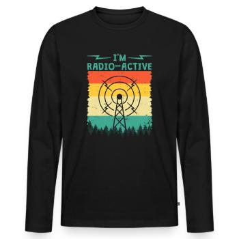 Licensed Ham Radio Operator | Funny Amateur Radio - Men's Premium Organic Long Sleeve Shirt - black - Front - Nico (187cm)