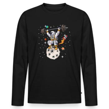 Bodybuilder Astronaute Commerce Poids Astéroïde Tous - T-shirt manches longues Premium bio Homme - noir - Devant - Nico (187cm)