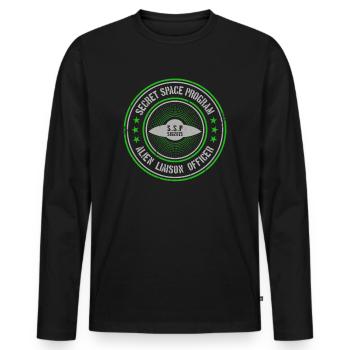 Geheimes Raumfahrtprogramm | UAPs Alien Liaison Officer - Männer Premium Bio Langarmshirt - Schwarz - Vorne - Nico (187cm)