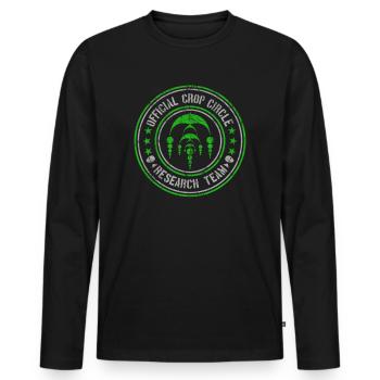 Offizielles Forschungsteam des Kornkreises | Außerirdische Nachricht - Männer Premium Bio Langarmshirt - Schwarz - Vorne - Nico (187cm)
