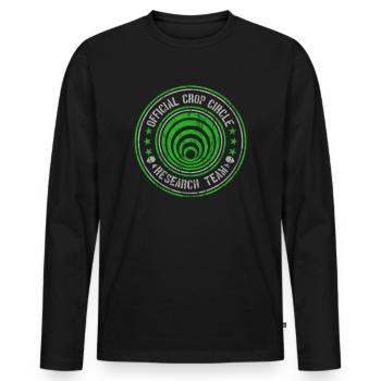 Offizielles Forschungsteam des Kornkreises | Außerirdische Nachricht - Männer Premium Bio Langarmshirt - Schwarz - Vorne - Nico (187cm)