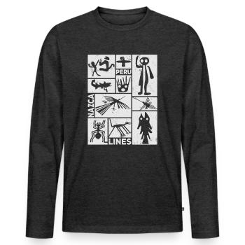 Nazca Lines | Ancient Astronaut Peru Geoglyphs - Men's Premium Organic Long Sleeve Shirt - heather anthracite - Front - Nico (187cm)
