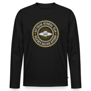 UAP Crash Retrieval Team | Orbs UFOs Aliens UAPs - Men's Premium Organic Long Sleeve Shirt - black - Front - Nico (187cm)