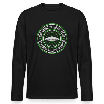 UAP Team zur Bergung von Crashs | Kugeln, UFOs, Außerirdische, UAPs - Männer Premium Bio Langarmshirt - Schwarz - Vorne - Nico (187cm)