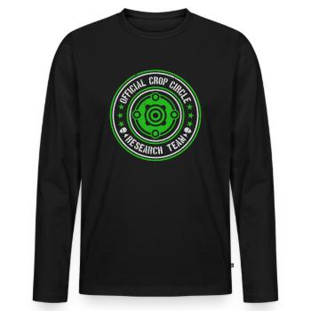 Offizielles Forschungsteam des Kornkreises | Außerirdische Nachricht - Männer Premium Bio Langarmshirt - Schwarz - Vorne - Nico (187cm)
