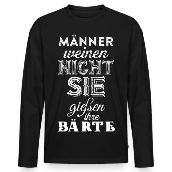 Männer weinen nie sie gießen ihre Bärte / Bart - Männer Premium Bio Langarmshirt - Schwarz - Vorne - Nico (187cm)