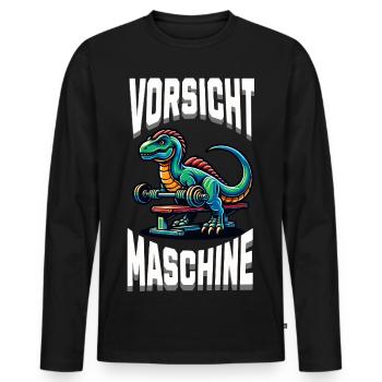 Chemise de sport – Machine à surveiller - T-shirt manches longues Premium bio Homme - noir - Devant - Nico (187cm)