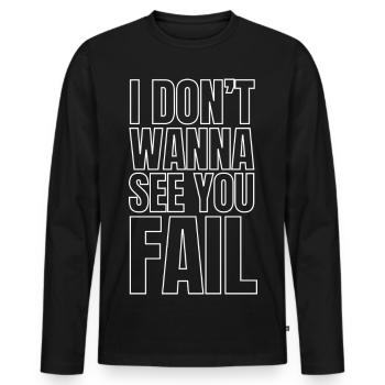 Empowerment pur! Echter Support!  - Männer Premium Bio Langarmshirt - Schwarz - Vorne - Nico (187cm)