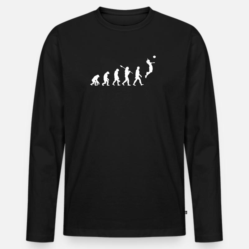 Volleyball Evolution - Männer Premium Bio Langarmshirt - Schwarz