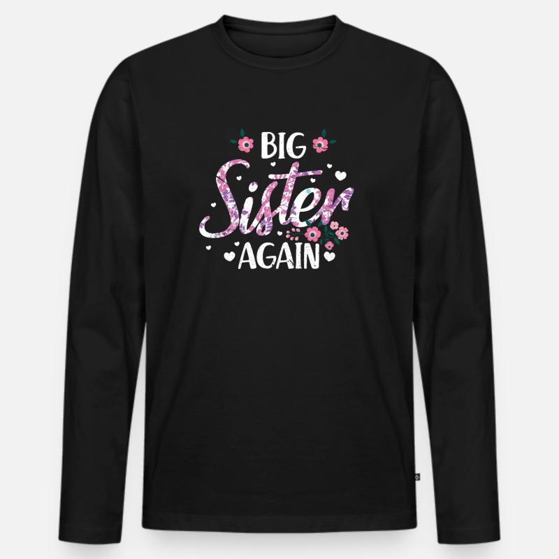 Grosse Schwester - Männer Premium Bio Langarmshirt - Schwarz