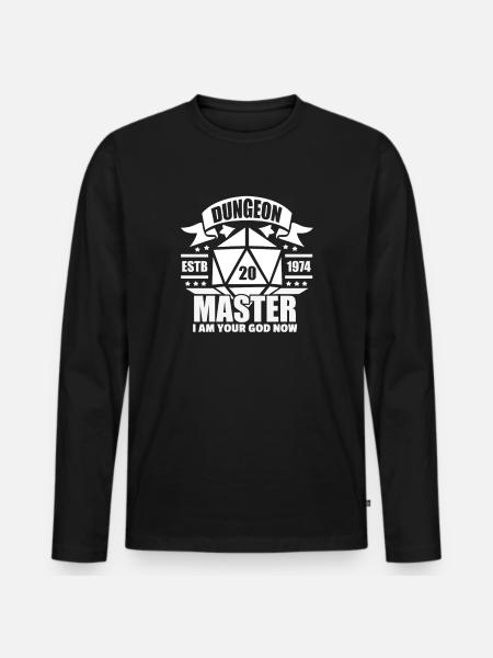 D20 Dungeon Fantasy Rollenspiel Gaming Geschenk - Männer Premium Bio Langarmshirt - Schwarz