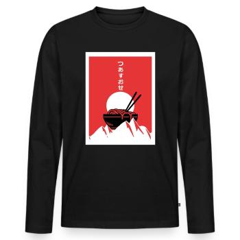 Cadeau Anime Ramen Asia Food Japan Noodles - T-shirt manches longues Premium bio Homme - noir - Devant - Nico (187cm)