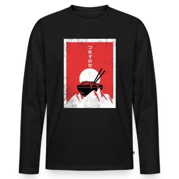 Ramen - Männer Premium Bio Langarmshirt - Schwarz - Vorne - Nico (187cm)