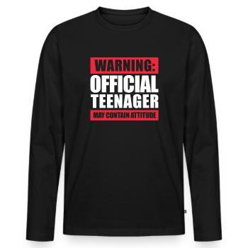 adolescent - T-shirt manches longues Premium bio Homme - noir - Devant - Nico (187cm)
