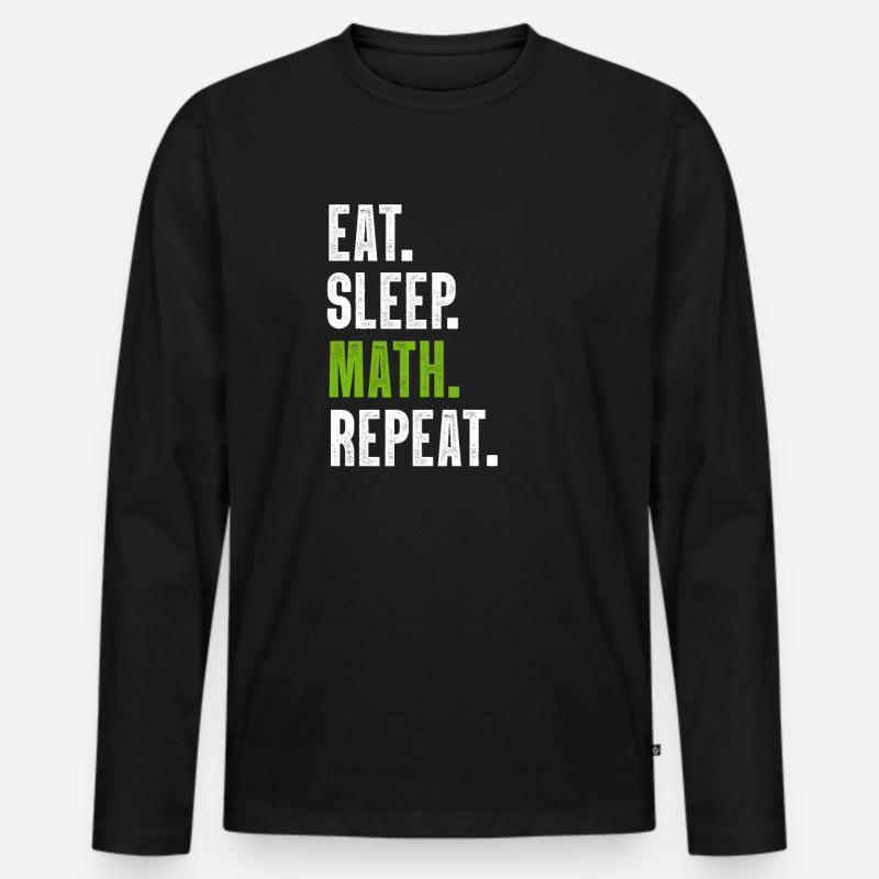 Mathe - Männer Premium Bio Langarmshirt - Schwarz