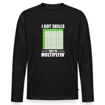 Math math - Men's Premium Organic Long Sleeve Shirt - black - Front - Nico (187cm)