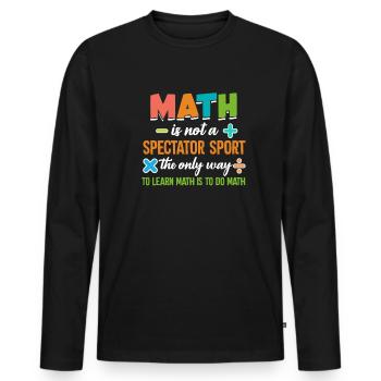 Math math - Men's Premium Organic Long Sleeve Shirt - black - Front - Nico (187cm)