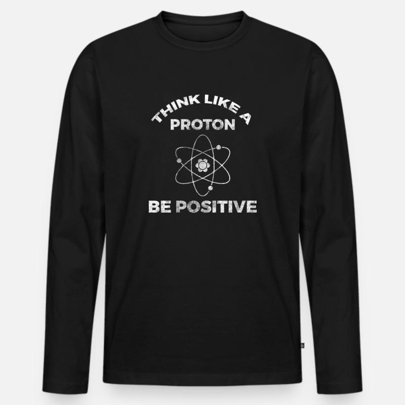 Proton - Männer Premium Bio Langarmshirt - Schwarz