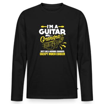 Guitarist Grandpa Grandpa - Men's Premium Organic Long Sleeve Shirt - black - Front - Nico (187cm)
