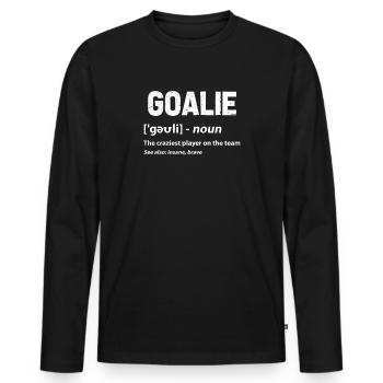 Gardien de but gardien de but gardien de but de hockey - T-shirt manches longues Premium bio Homme - noir - Devant - Nico (187cm)