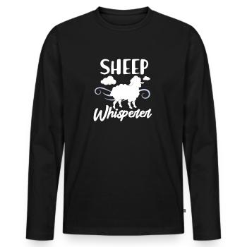 Schaf - Männer Premium Bio Langarmshirt - Schwarz - Vorne - Nico (187cm)