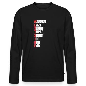 Westside Hip Hop West Coast Rap 90s Gift - Men's Premium Organic Long Sleeve Shirt - black - Front - Nico (187cm)