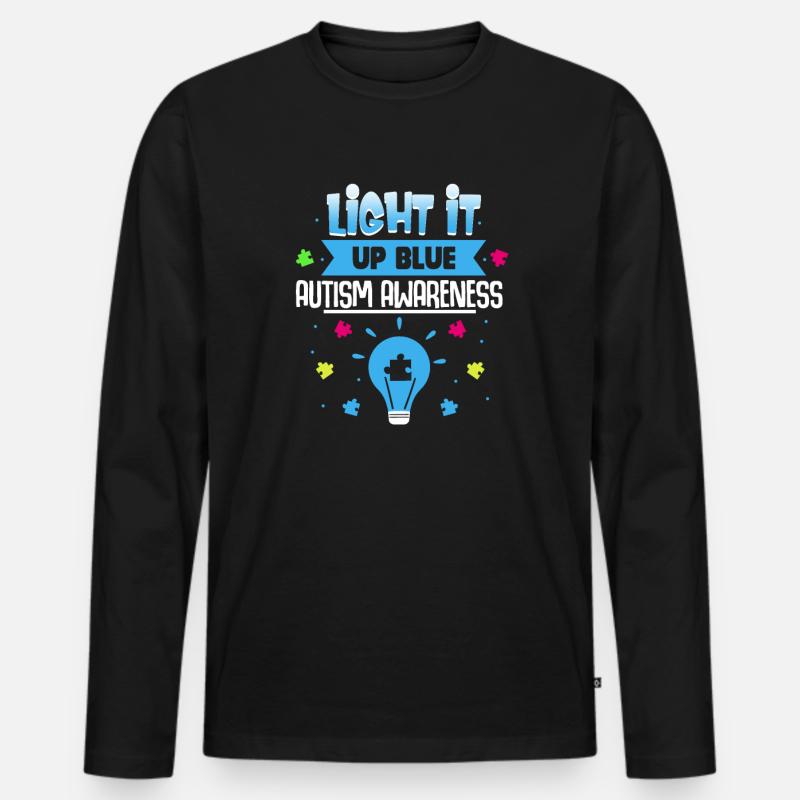 Autismus - Männer Premium Bio Langarmshirt - Schwarz