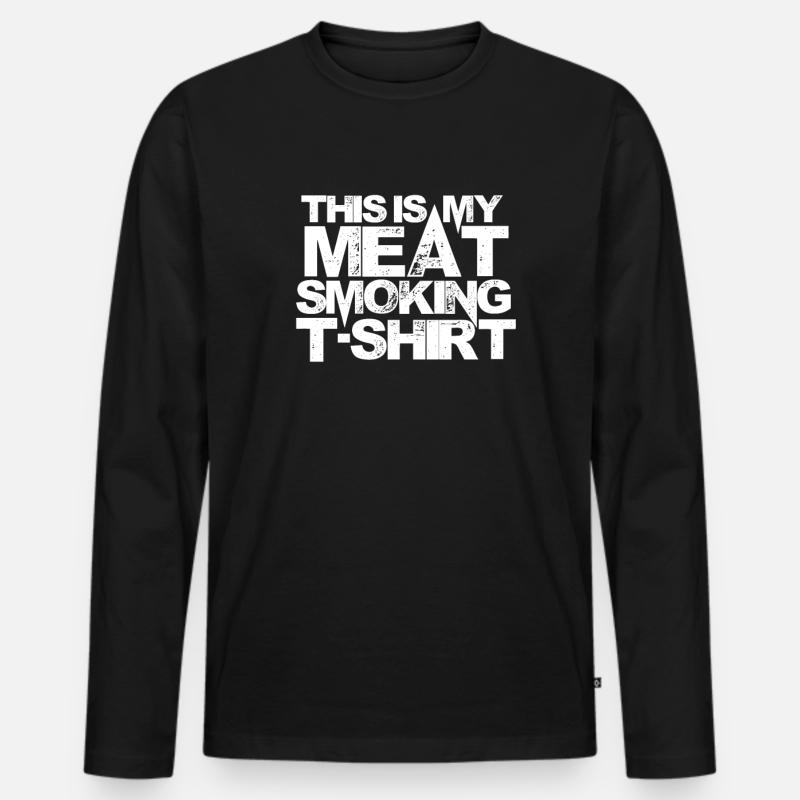 Grillkönig - Männer Premium Bio Langarmshirt - Schwarz