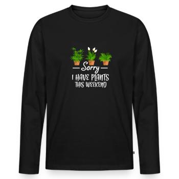 Plant - Men's Premium Organic Long Sleeve Shirt - black - Front - Nico (187cm)