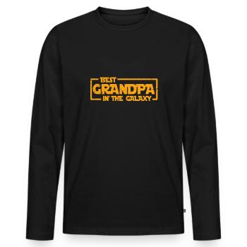 Opa - Männer Premium Bio Langarmshirt - Schwarz - Vorne - Nico (187cm)