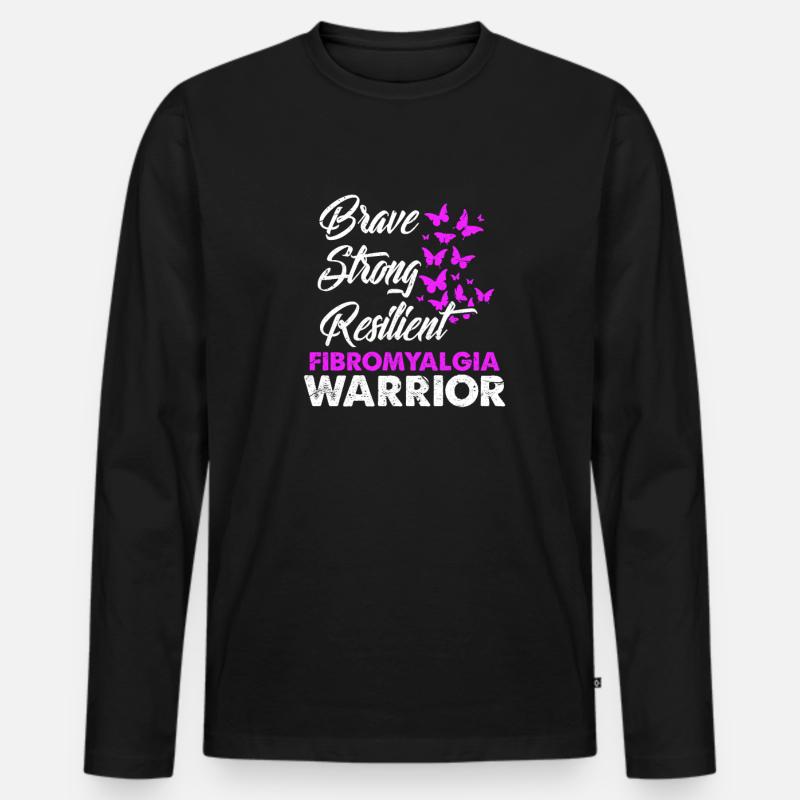 Fibromyalgie Fibromyalgia Krankheit Geschenk - Männer Premium Bio Langarmshirt - Schwarz