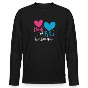 grossesse - T-shirt manches longues Premium bio Homme - noir - Devant - Nico (187cm)